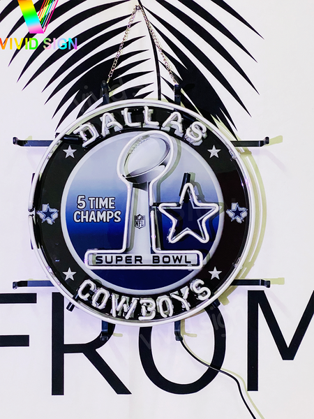 Dallas Cowboys Super Bowl Championship Neon Light Sign Lamp With HD Vivid Printing