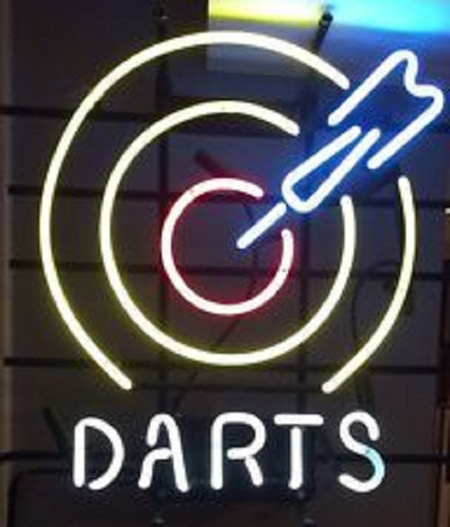 Darts Game Neon Light Sign Lamp Real Glass Wall Decor