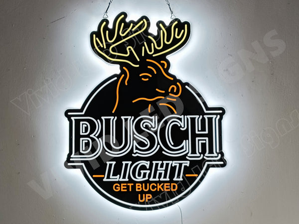 Deer Antler Beer Lager For Hunters 2D LED Neon Sign Light Lamp