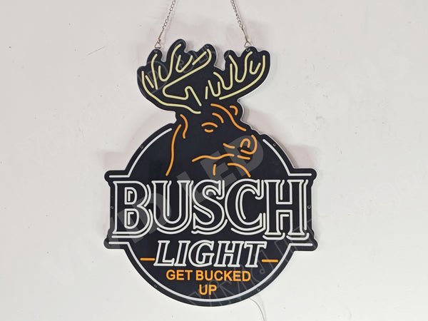 Deer Antler Beer Lager For Hunters 2D LED Neon Sign Light Lamp