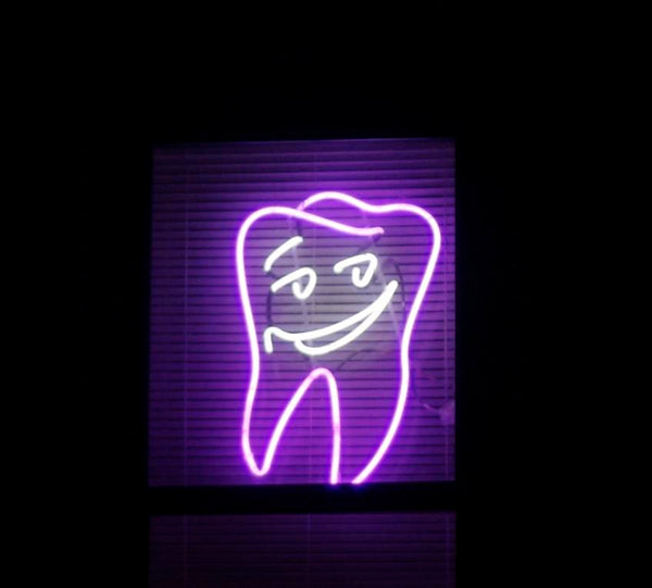 Dentist Clinic Teeth Smile Neon Light Sign Lamp Real Glass Wall Decor