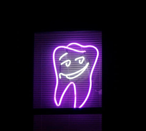 Dentist Clinic Teeth Smile Neon Light Sign Lamp Real Glass Wall Decor
