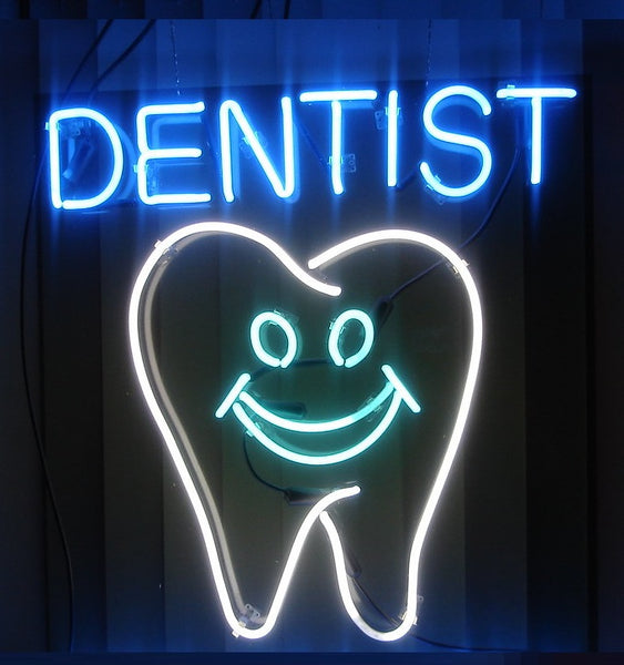 Dentist Clinic Teeth Neon Light Sign Lamp Real Glass Wall Decor