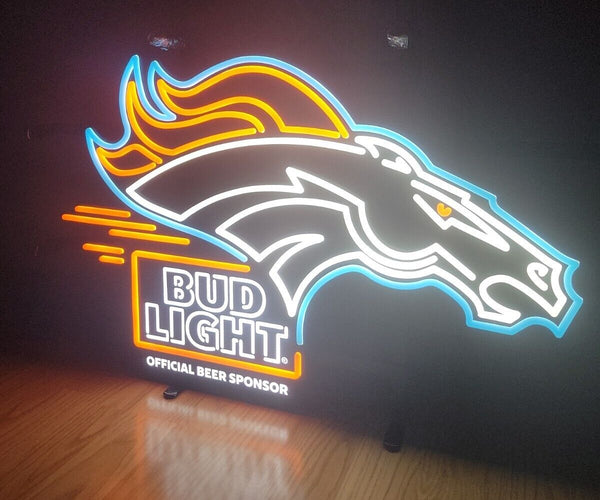 Bud Light Denver Broncos LED Neon Sign Light Lamp