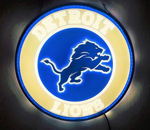 Detroit Lions 3D LED Neon Sign Light Lamp