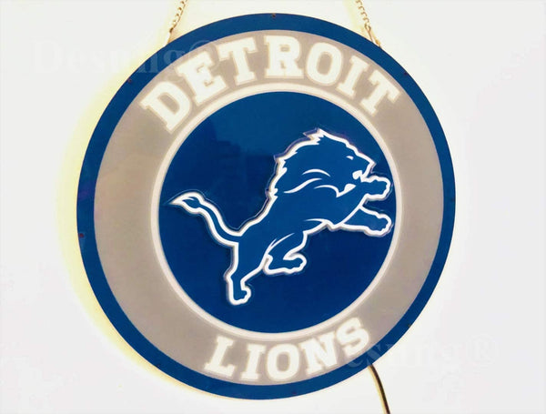 Detroit Lions 3D LED Neon Sign Light Lamp