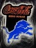 Detroit Lions Logo Coca Cola Zero Sugar 2D LED Neon Sign Light Lamp