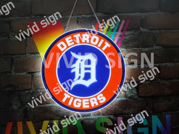 Detroit Tigers Baseball 3D LED Neon Sign Light Lamp