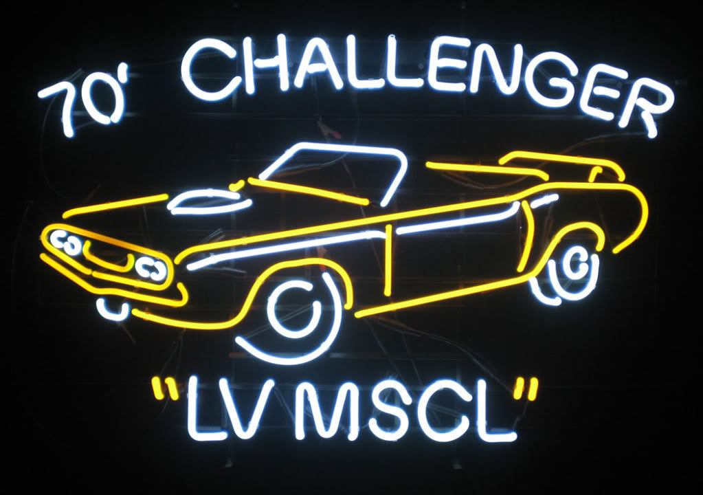 Dodge Challenger 70' Challenger LV MSCL Garage Neon Light Sign Lamp ...