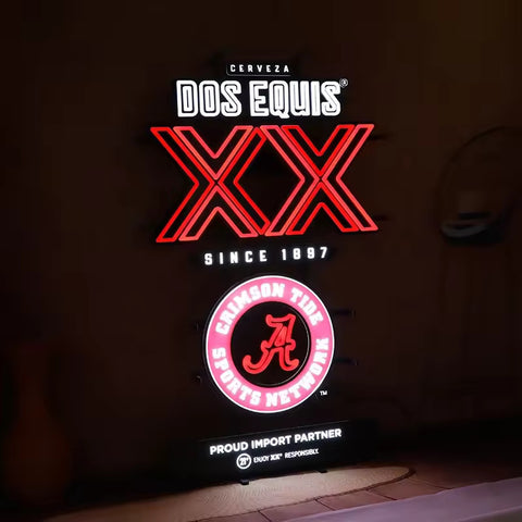 Dos Equis Cerveza Alabama Crimson Tide Sports Network  LED Neon Sign Light Lamp