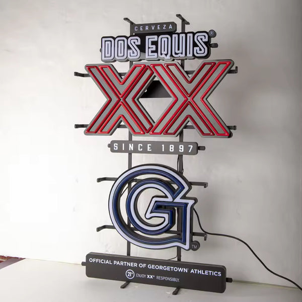 Dos Equis Cerveza Georgetown University Hoyas LED Neon Sign Light Lamp