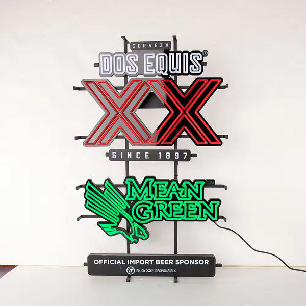 Dos Equis Cerveza Mean Green LED Neon Sign Light Lamp