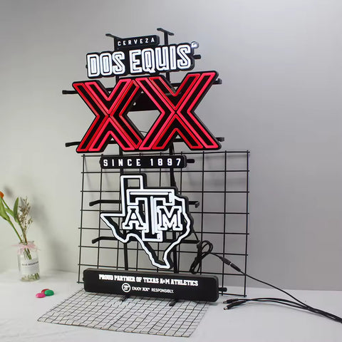 Dos Equis Cerveza Texas A&M University Aggies LED Neon Sign Light Lamp