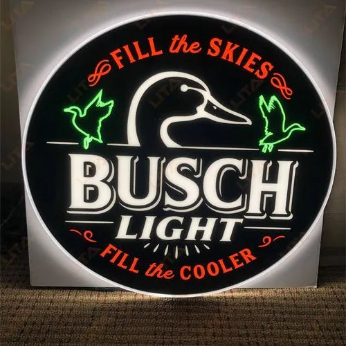 Busch Light Beer Flying Duck Ducks LED Neon Sign Light Lamp