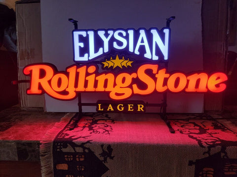 Elysian beer Rolling Stone Lager LED Neon Sign Light Lamp With Dimmer