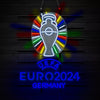 Euro 2024 National Football Team Logo Neon Light Sign Lamp