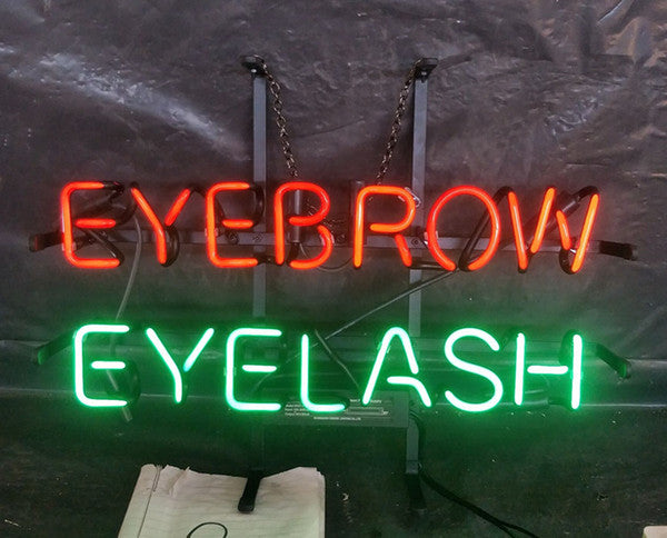 Eyebrow Eyelash Neon Light Sign Lamp Real Glass Wall Decor