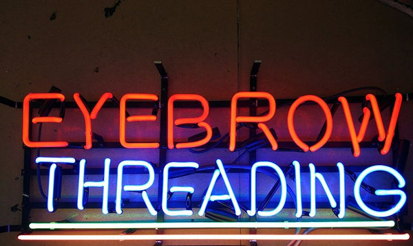 Eyebrow Threading Neon Light Sign Lamp Real Glass Wall Decor