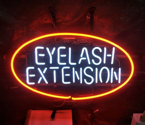Eyelash Extension Neon Light Sign Lamp Real Glass Wall Decor