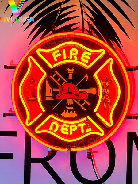 Fire Department FD Neon Light Sign Lamp With HD Vivid Printing