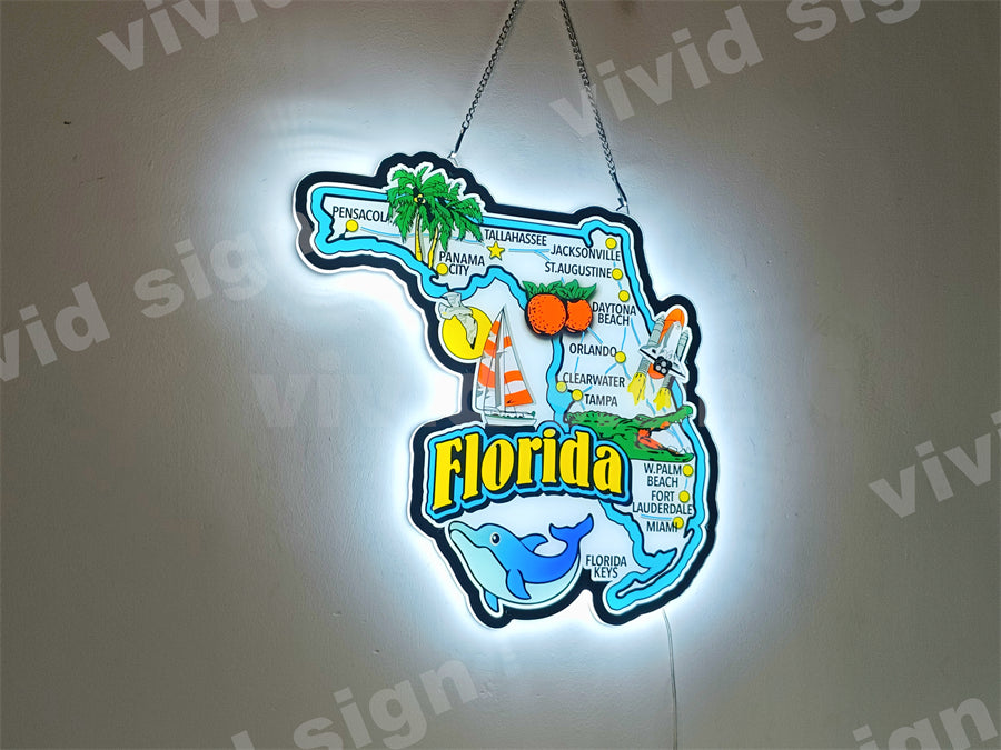 Florida Jumbo State 3D LED Neon Sign Light Lamp – neonsign.us