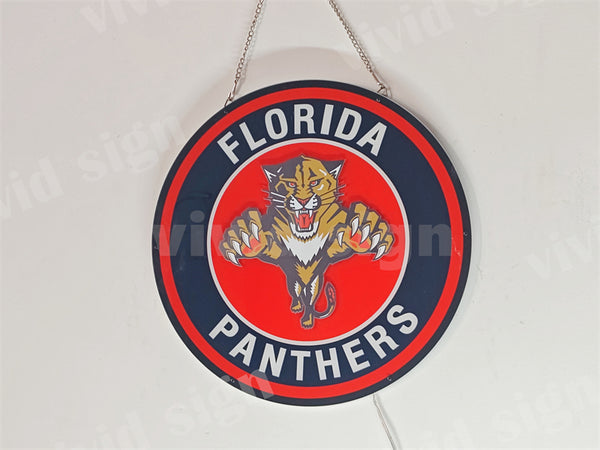 Florida Panthers Round Logo 3D LED Neon Sign Light Lamp