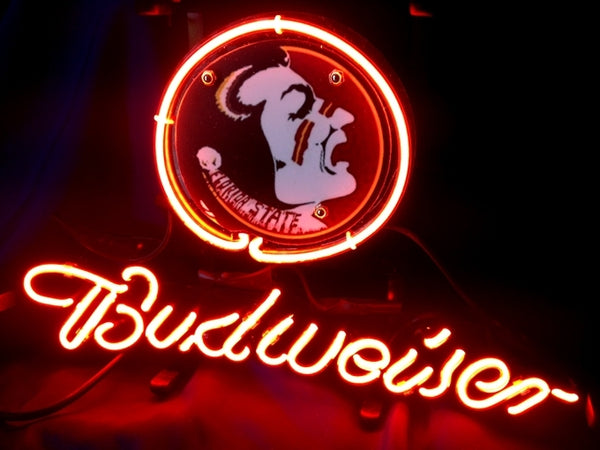Florida State FSU Seminoles Budweiser Beer Neon Sign Light Lamp