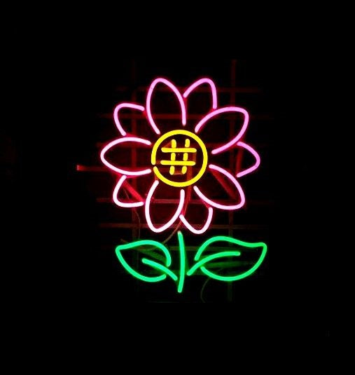 Sunflower Neon Light Sign Lamp Real Glass Wall Decor