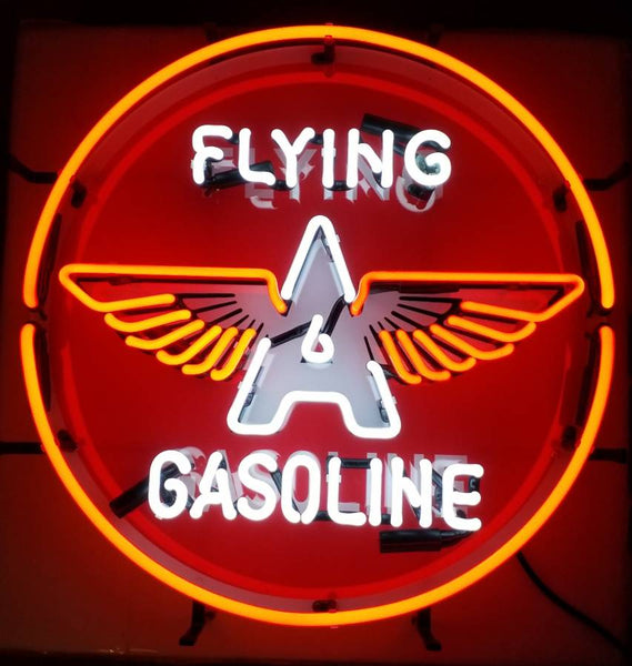 Flying A Gasoline Oil And Gas Neon Light Sign Lamp HD Vivid Printing
