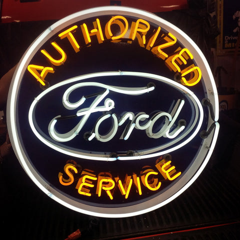 Ford Authorized Service Auto Neon Sign Lamp Light HD Vivid Printing