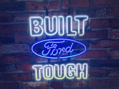 Built Ford Tough Garage Car Neon Light Sign Lamp