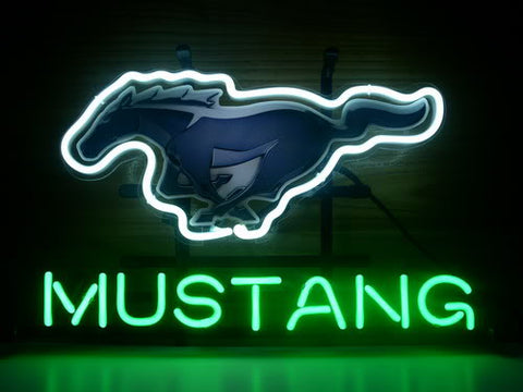 Ford Mustang Horse Garage Auto Neon Sign Light Lamp