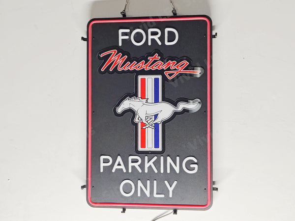 Ford Mustang Parking Only LED Neon Sign Light Lamp