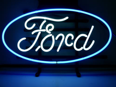 Ford Oval Mustang Garage Neon Sign Light Lamp