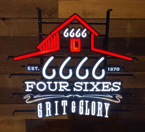 Four Sixes 6666 Grit And Glory Brewing Company LED Neon Sign Light Lamp