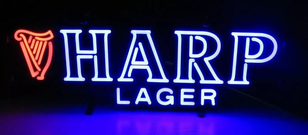 Guinness Harp Irish Lager Beer LED Neon Sign Light Lamp