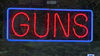 Guns Rectangle Neon Light Sign Lamp Real Glass Wall Decor
