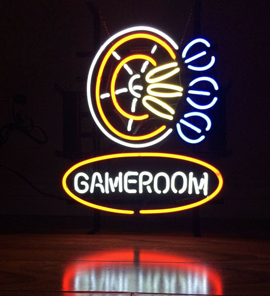 Darts Game Room Neon Light Sign Lamp Real Glass Wall Decor Version II