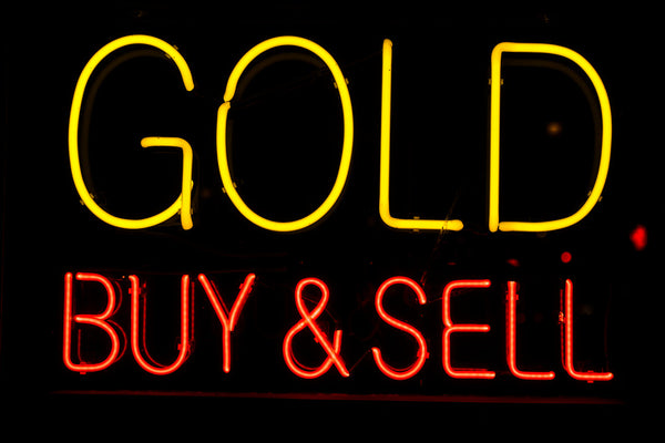 Gold Buy & Sell Neon Light Sign Lamp Real Glass Wall Decor