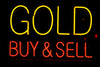 Gold Buy & Sell Neon Light Sign Lamp Real Glass Wall Decor