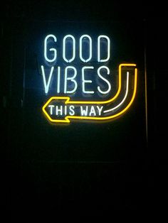 Good Vibes This Way Neon Light Sign Lamp Real Glass Wall Decor
