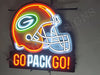 Green Bay Packer Helmet Go Pack Go LED Neon Sign Light Lamp