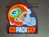 Green Bay Packer Helmet Go Pack Go LED Neon Sign Light Lamp