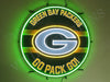 Green Bay Packer Logo Go Pack Go LED Neon Sign Light Lamp