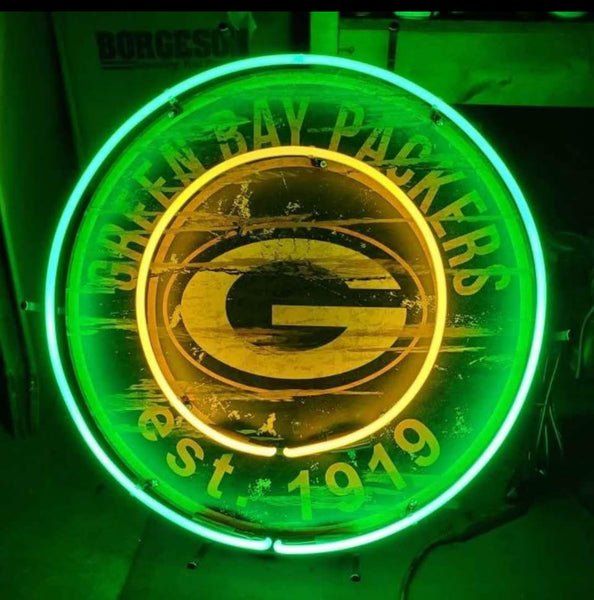 Green Bay Packers Est 1919 Neon Light Sign Lamp With HD Vivid Printing Technology