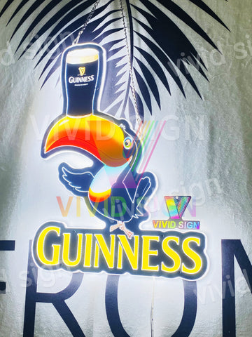 Guinness Beer Toucan 3D LED Neon Sign Light Lamp