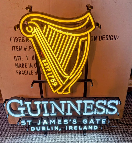 Guinness Irish Beer St James`s Gate Dublin Ireland LED Neon Sign Light Lamp