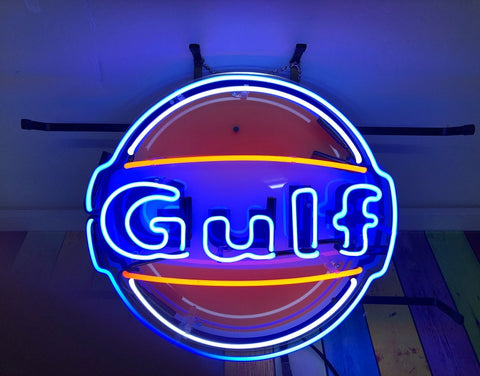 Gulf Gasoline Gas Oil Neon Light Sign Lamp With HD Vivid Printing