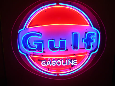Gulf Gasoline Gas Oil Neon Light Sign Lamp With HD Vivid Printing