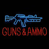 Guns And Ammo Neon Light Sign Lamp Real Glass Wall Decor